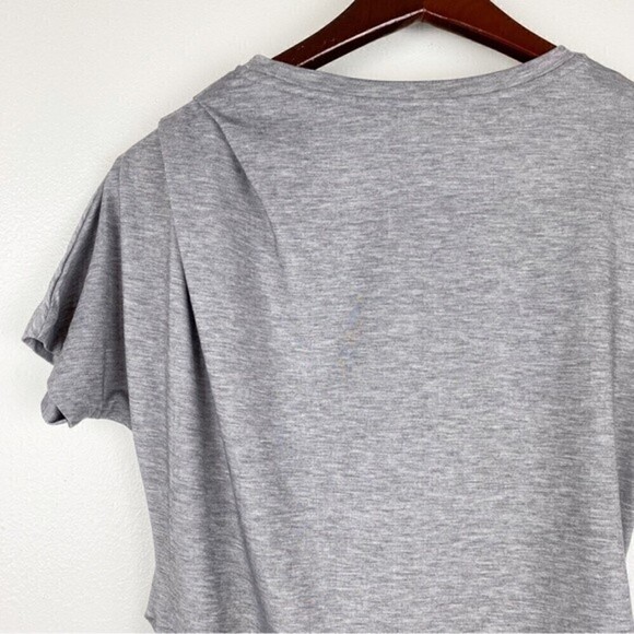 Athleta Essence Pleated Ruched Lightweight Short Sleeve Tee Gray Size XXS - Picture 5 of 6